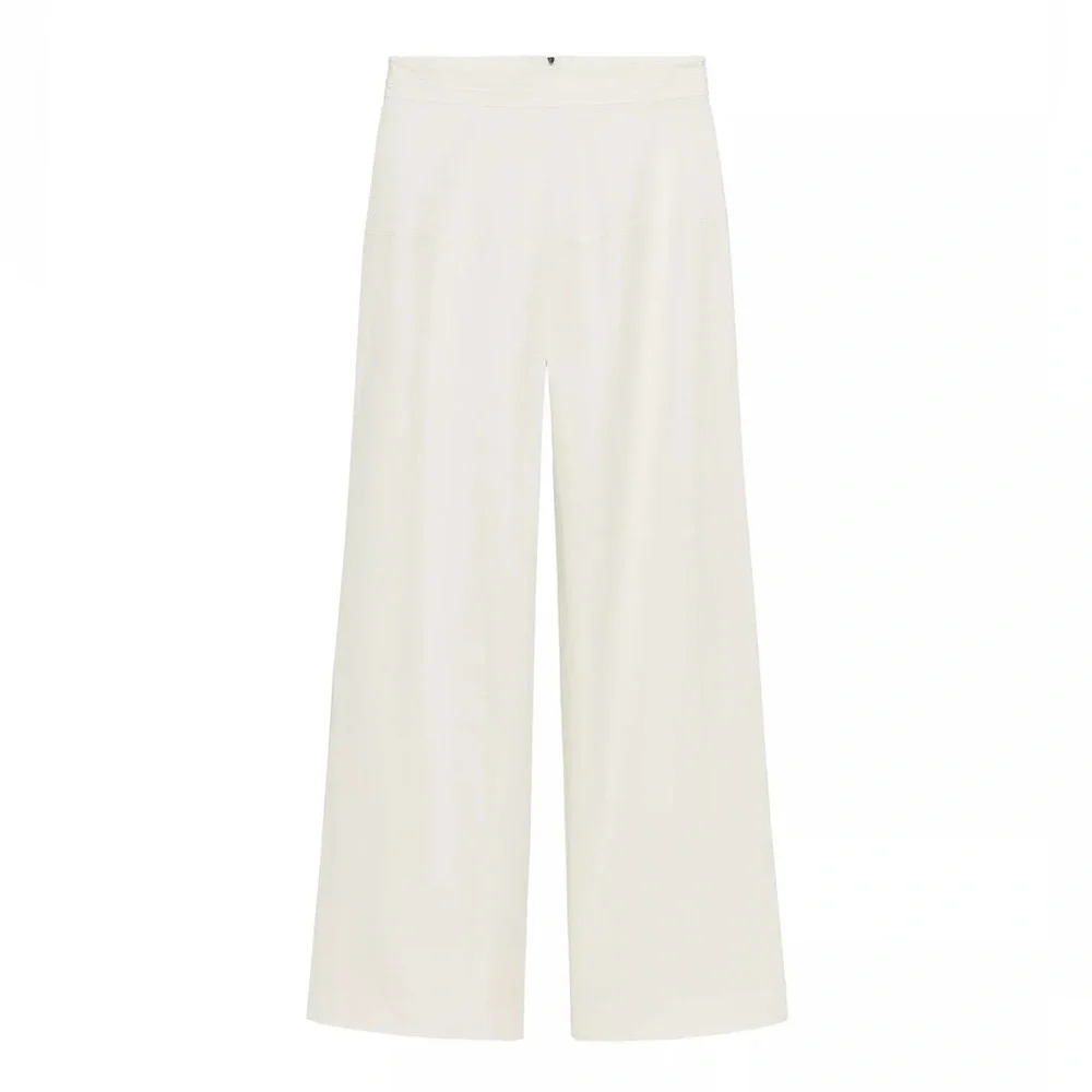 Zara NWT ZW COLLECTION off white back zip pants